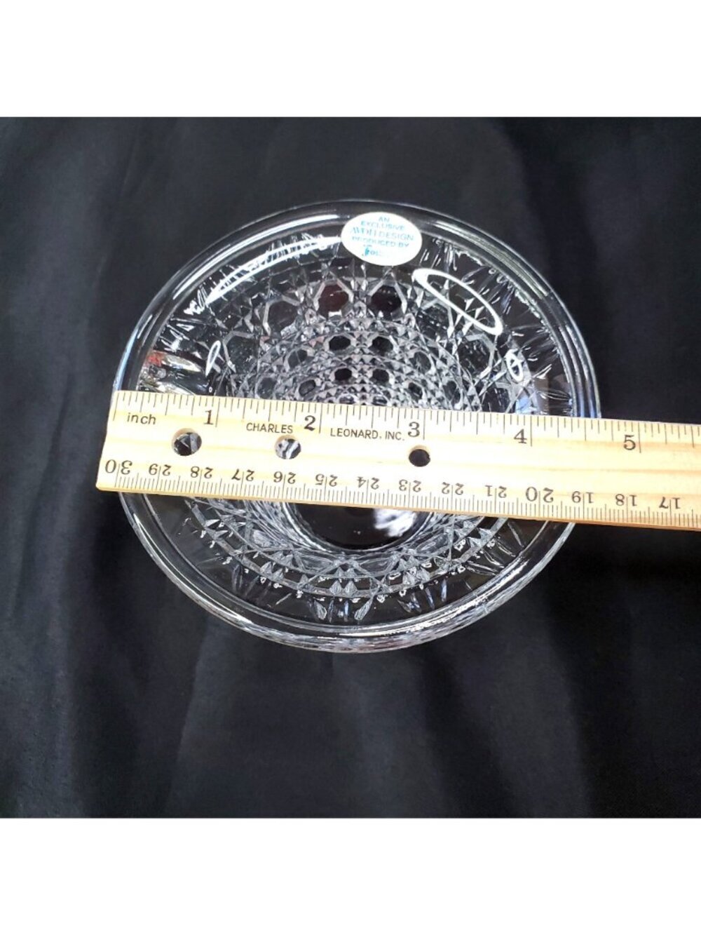 VTG GLOWS Avon Fostoria Exclusive Glass Basket 1970s GLOWS Missing handle - Picture 5 of 13